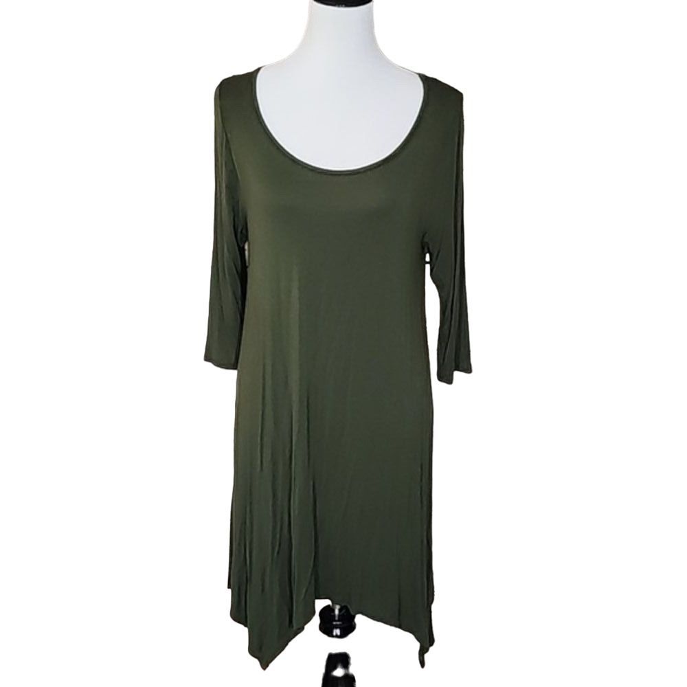 Caralese Asymmetrical Handkerchief Hem Tunic Dress Size‎ Large